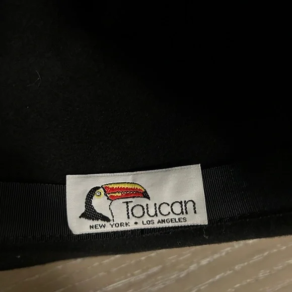 Authentic Toucan Collection Black Cowboy Hat with Silver Accents 100% Wool Felt